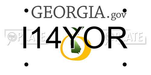 I14YOR Georgia License Plate