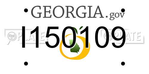 I150109 Georgia License Plate