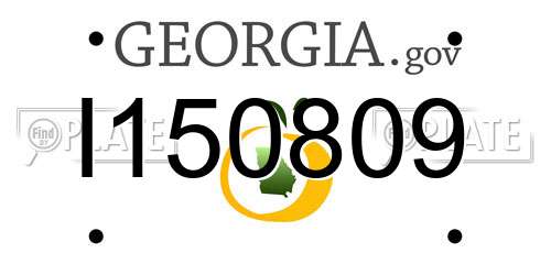 I150809 Georgia License Plate