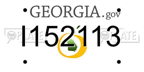I152113 Georgia License Plate