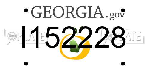 I152228 Georgia License Plate