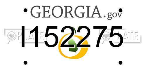 I152275 Georgia License Plate