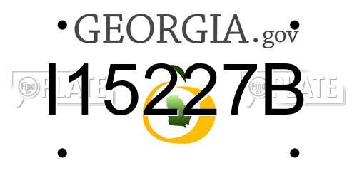 I15227B Georgia License Plate