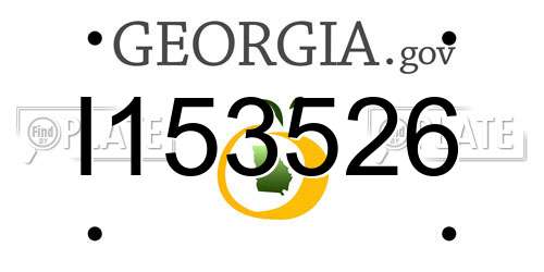 I153526 Georgia License Plate