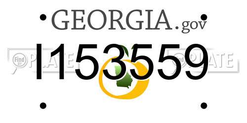 I153559 Georgia License Plate