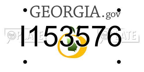 I153576 Georgia License Plate
