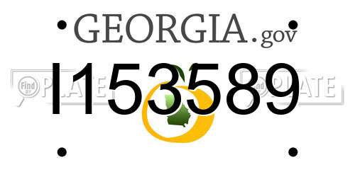 I153589 Georgia License Plate