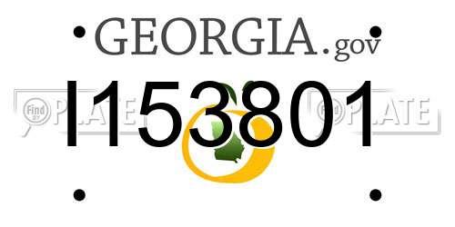 I153801 Georgia License Plate