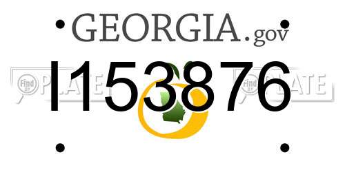 I153876 Georgia License Plate