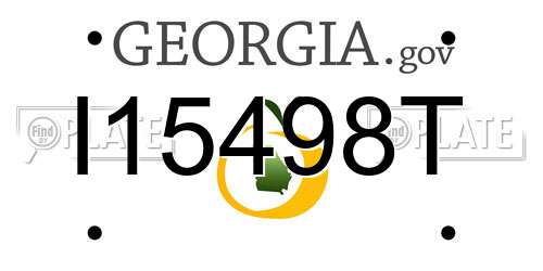 I15498T Georgia License Plate