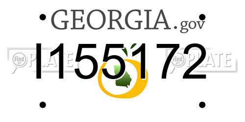 I155172 Georgia License Plate