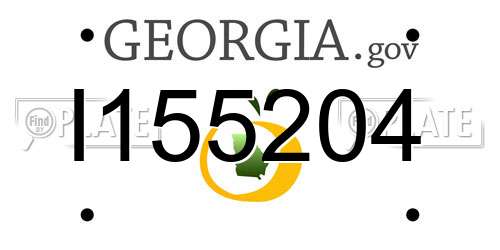 I155204 Georgia License Plate