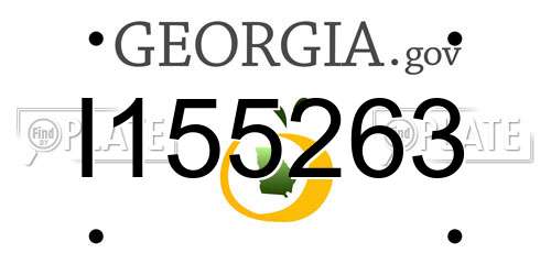 I155263 Georgia License Plate