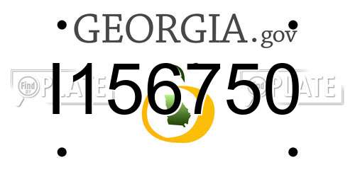 I156750 Georgia License Plate