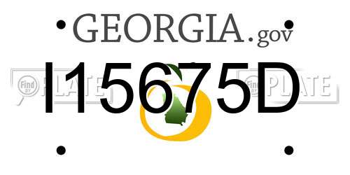 I15675D Georgia License Plate