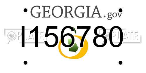 I156780 Georgia License Plate