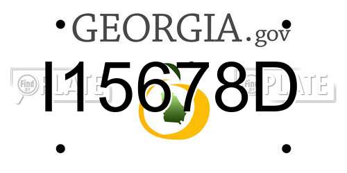 I15678D Georgia License Plate