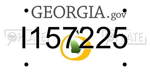 I157225 Georgia License Plate