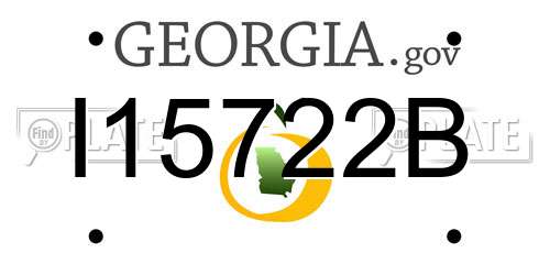 I15722B Georgia License Plate