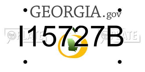 I15727B Georgia License Plate