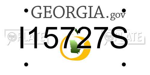 I15727S Georgia License Plate