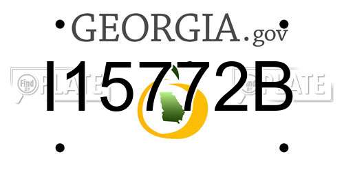 I15772B Georgia License Plate