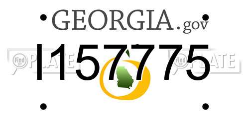 I157775 Georgia License Plate