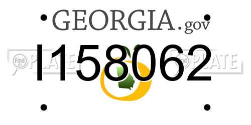 I158062 Georgia License Plate
