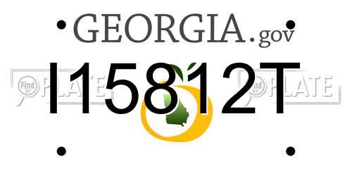 I15812T Georgia License Plate