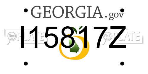 I15817Z Georgia License Plate