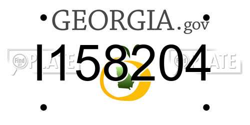I158204 Georgia License Plate