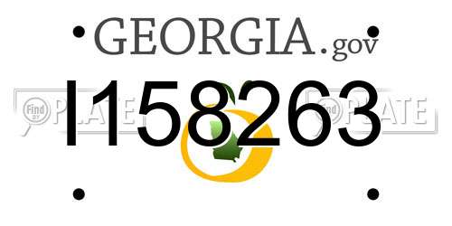 I158263 Georgia License Plate
