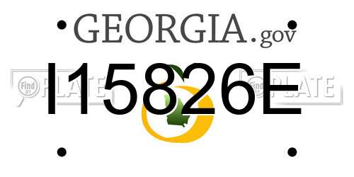 I15826E Georgia License Plate