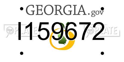 I159672 Georgia License Plate