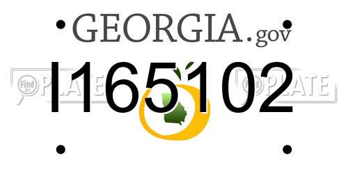 I165102 Georgia License Plate