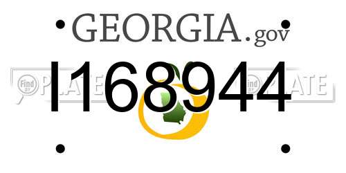 I168944 Georgia License Plate