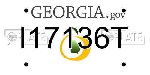 I17136T Georgia License Plate