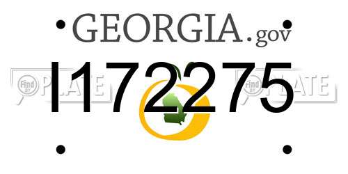 I172275 Georgia License Plate