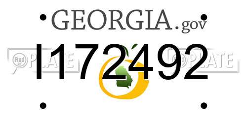 I172492 Georgia License Plate
