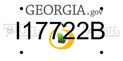 I17722B Georgia License Plate