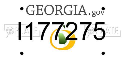 I177275 Georgia License Plate