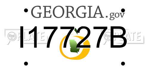 I17727B Georgia License Plate