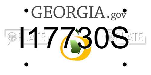 I17730S Georgia License Plate