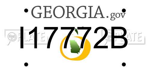 I17772B Georgia License Plate