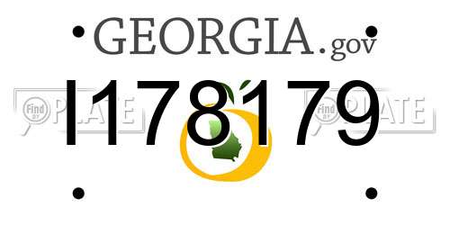 I178179 Georgia License Plate