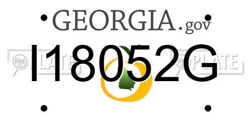 I18052G Georgia License Plate