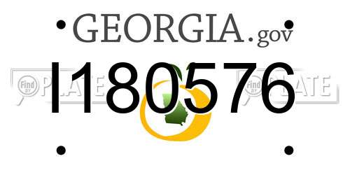 I180576 Georgia License Plate