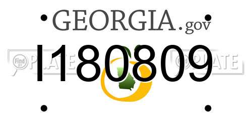I180809 Georgia License Plate