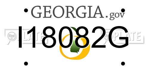 I18082G Georgia License Plate