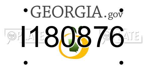 I180876 Georgia License Plate